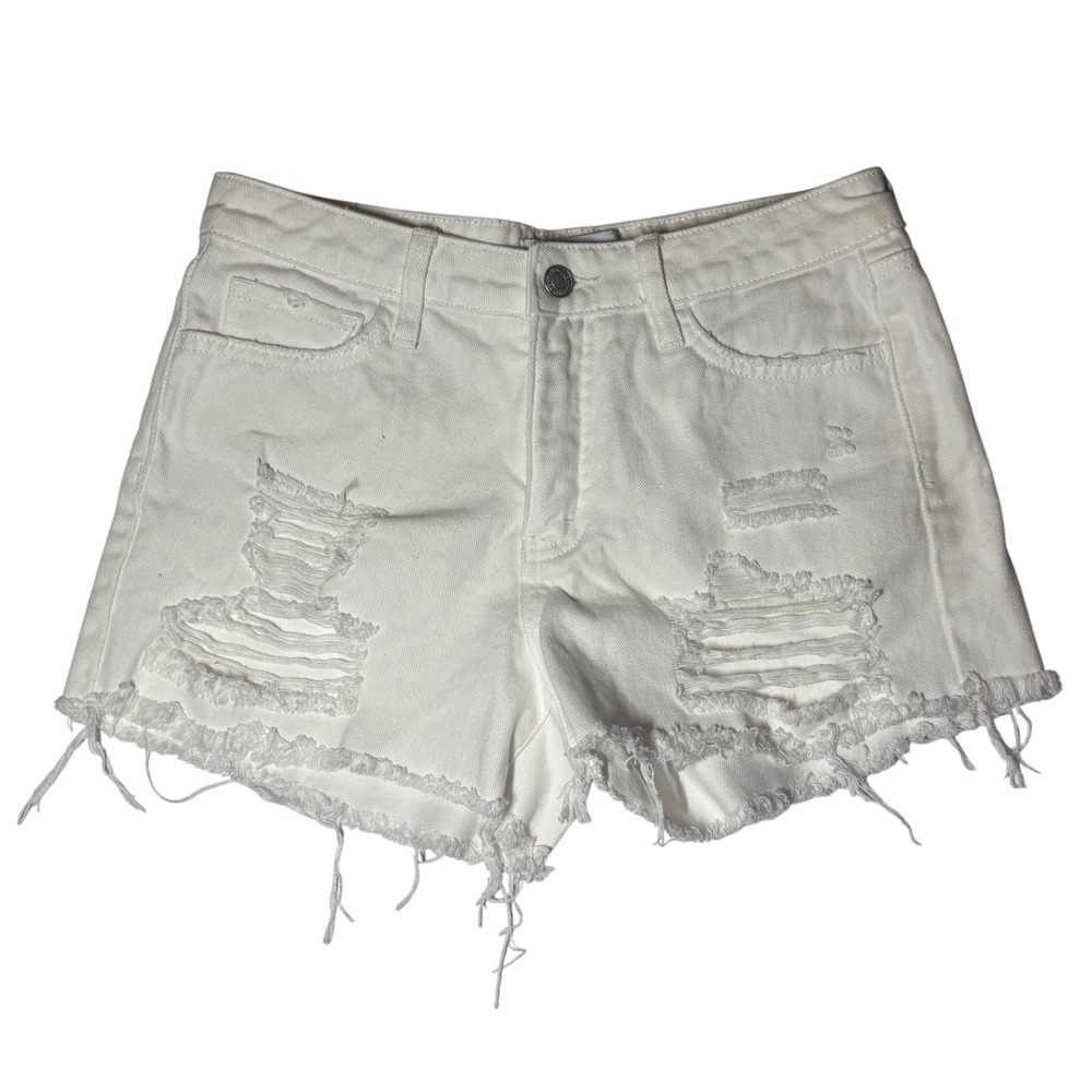 Vervet by flying monkey sz small white denim distressed shorts 28' waist